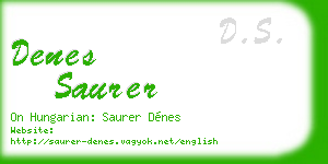 denes saurer business card